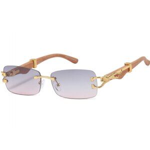 Men Sunglasses Hip Hop Gold Blue Pink Lens Small Retro Designer Shades‎ Lentes